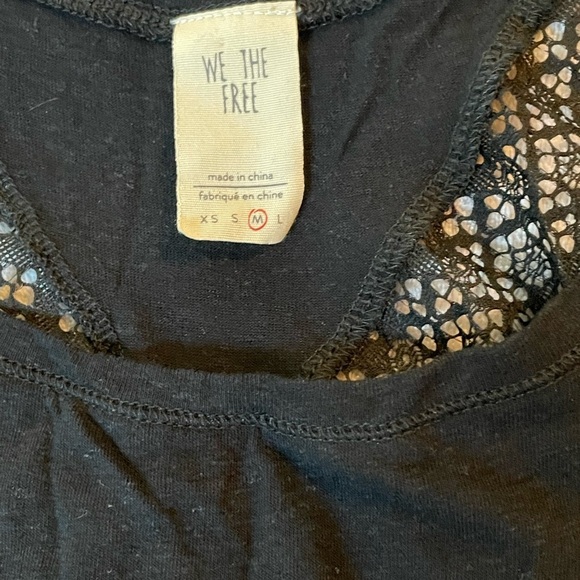 Free People We The Free Black Open Back Cut Out Lace Detail Tank Top - Picture 4 of 5